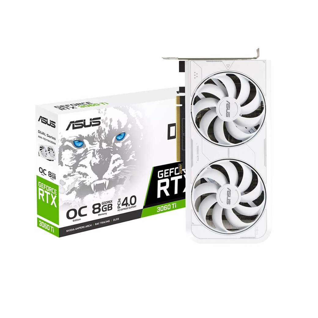 ASUS GEFORCE RTX 3060 TI DUAL O8G WHITE EDITION – 8GB GDDR6X