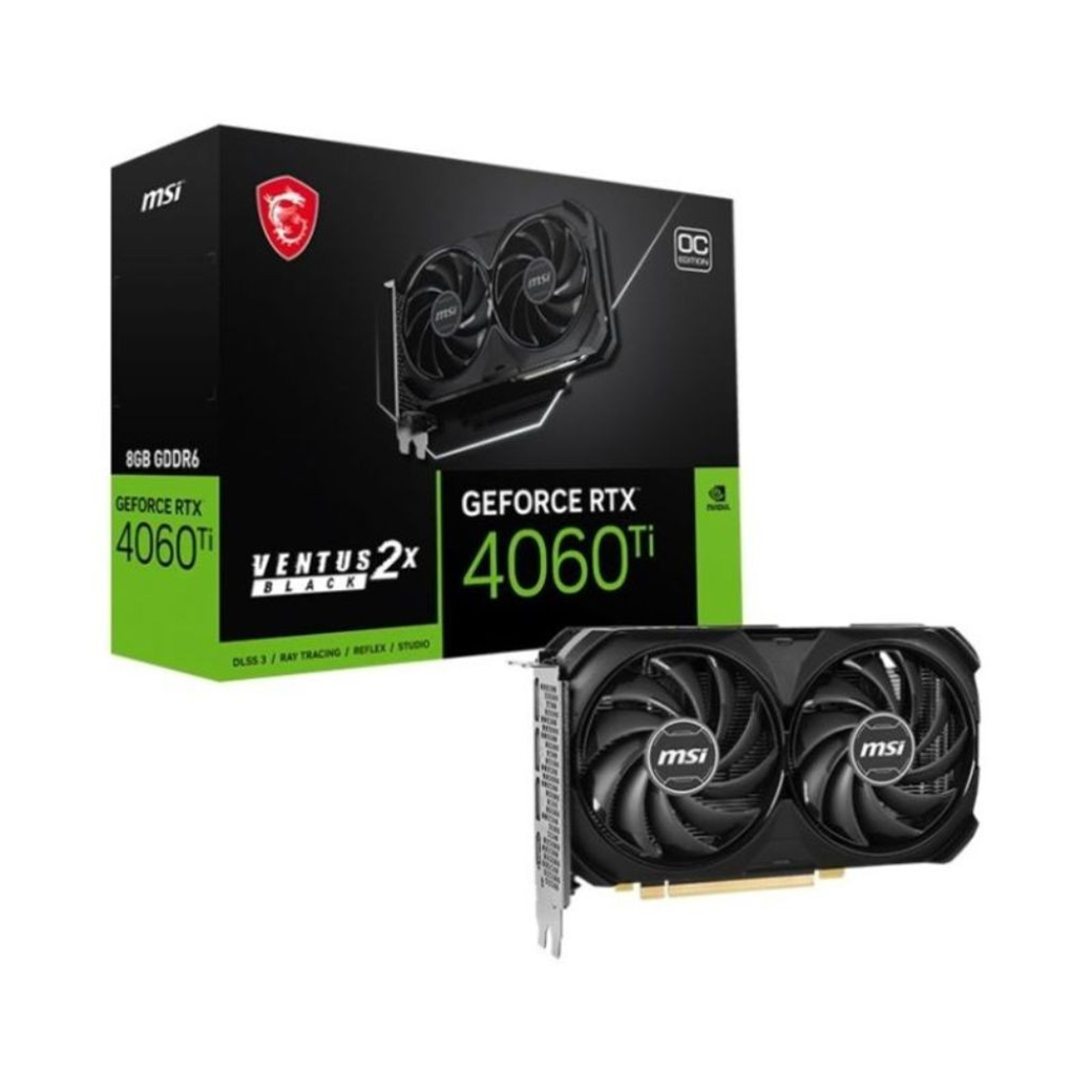 MSI VGA CARD GEFORCE RTX 4060TI VENTUS 2X BLACK 8G OC GDDR6