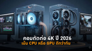 คอมตัดต่อ 4K ปี 2026 เน้น CPU หรือ GPU ดีกว่ากัน